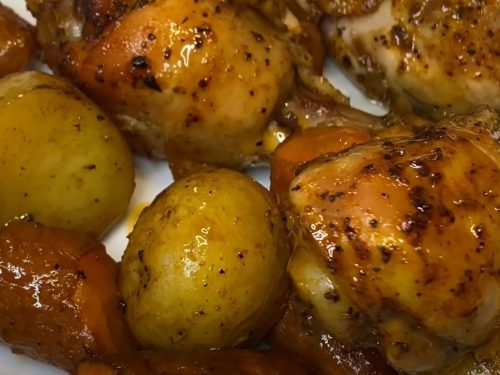 roast chicken with carrots recipe