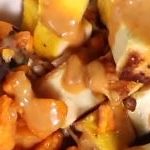 spicy thai peanut sauce over roasted sweet potatoes and rice recipe