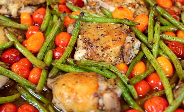 garlic roasted chicken with vegetables recipe