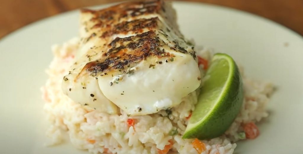 cod with confetti coconut rice recipe