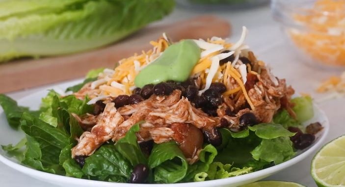 crock pot chicken and black bean taco salad recipe