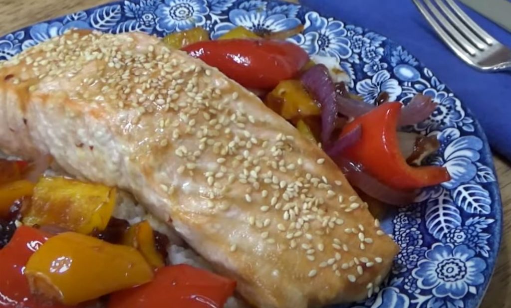 sheet pan teriyaki salmon and vegetables recipe