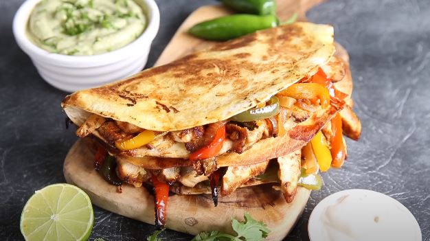 chicken quesadillas with blue cheese and caramelized onions recipe