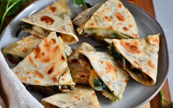 crispy cheese and mushroom quesadillas recipe