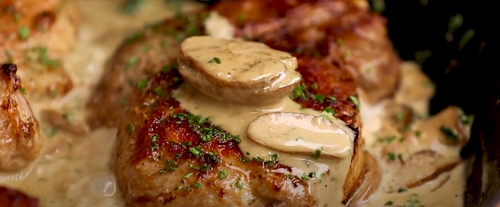 creamy mushroom pork chops recipe