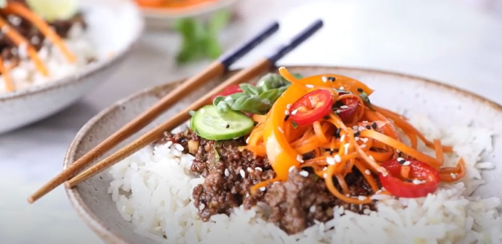 thai basil beef bowls recipe