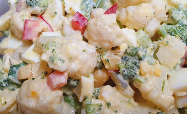 cauliflower broccoli salad recipe