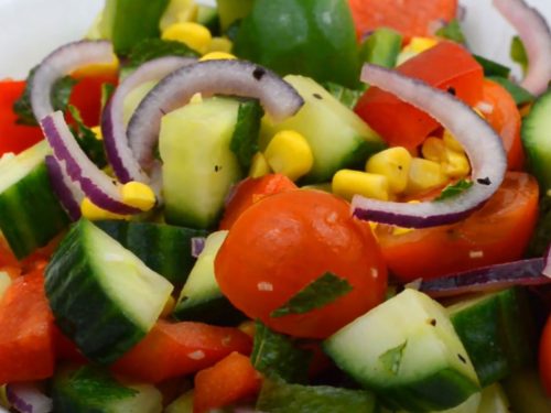 cucumber tomatoes salad dressing recipe