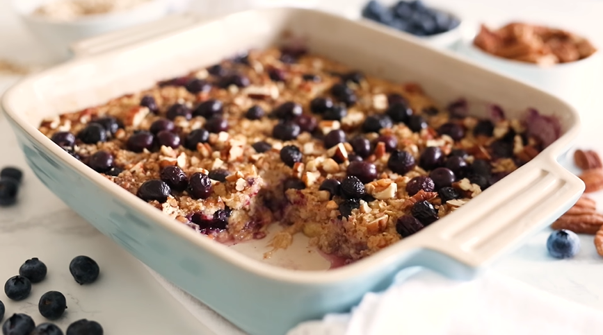 baked oatmeal with blueberries and bananas recipe