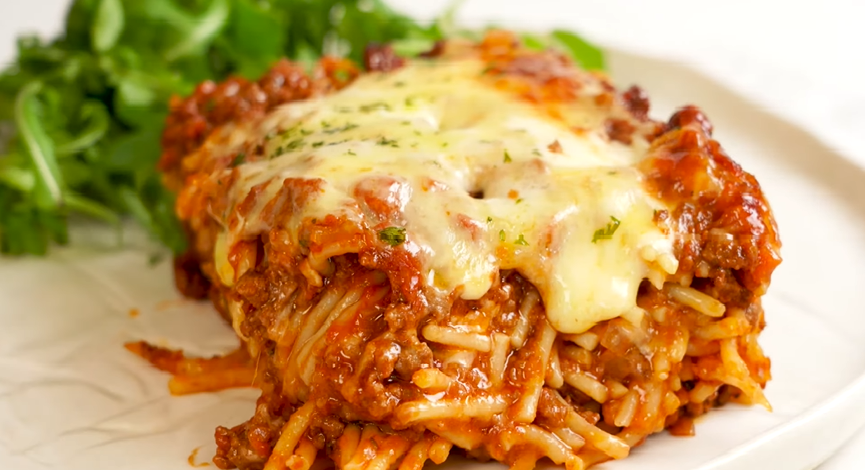 baked spaghetti with ham recipe