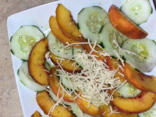 basil, peach, and cucumber salad recipe