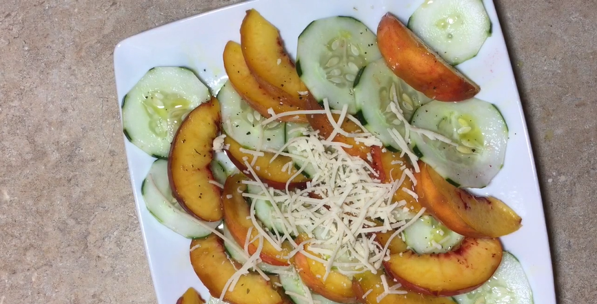 basil, peach, and cucumber salad recipe