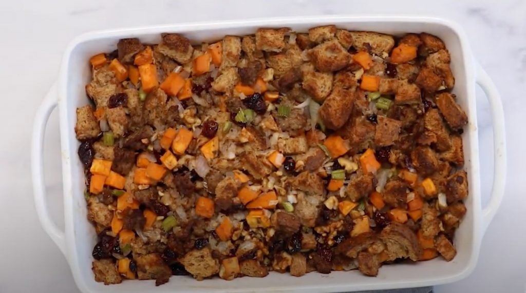 Brandied Cranberry and Sweet Potato Stuffing Recipe