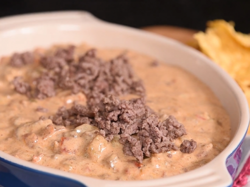 cheesy beef rotel dip recipe