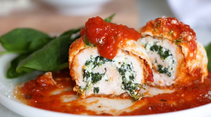 chicken rollatini with spinach alla parmigiana recipe