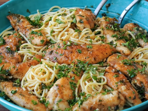 chicken scampi with angel hair pasta recipe