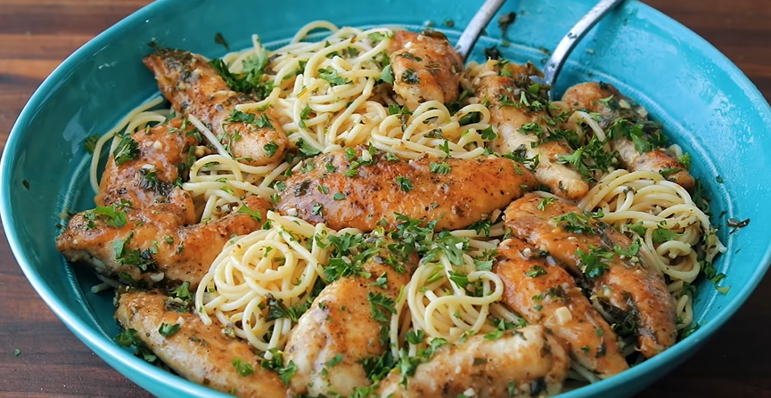 chicken scampi with angel hair pasta recipe