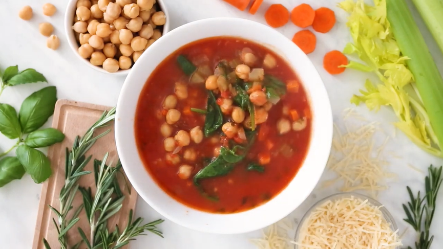 chickpea tomato soup with rosemary recipe