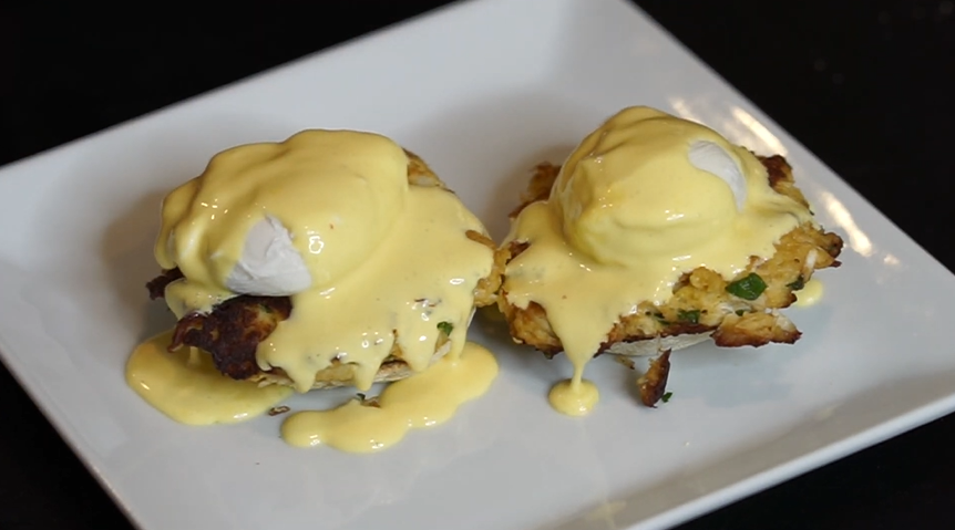 crab cakes benedict with avocado relish recipe