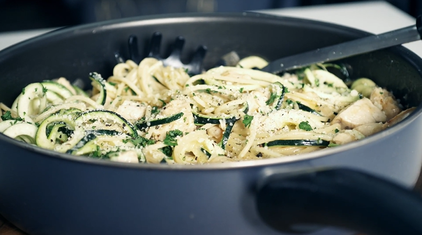 creamy parmesan chicken zoodles recipe