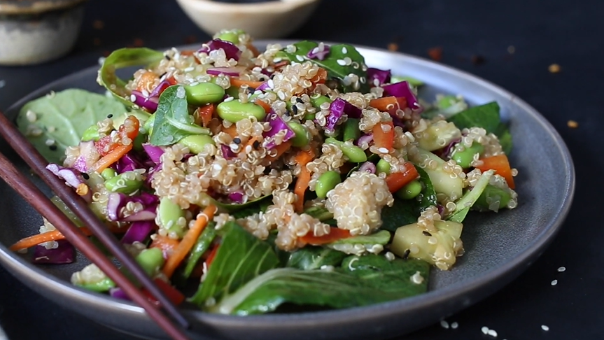 easy sesame quinoa salad recipe