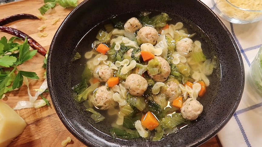 escarole soup with turkey meatballs recipe