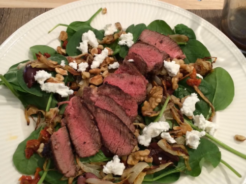 flat iron steak and spinach salad recipe
