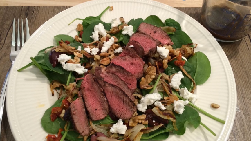 flat iron steak and spinach salad recipe