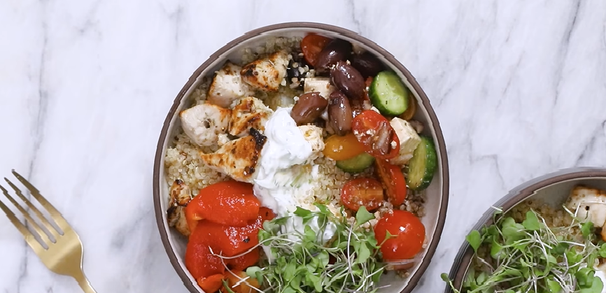 grilled greek chicken quinoa bowls recipe