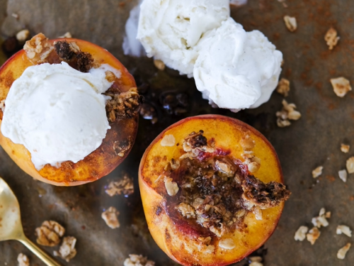 grilled peaches with honey and yogurt recipe