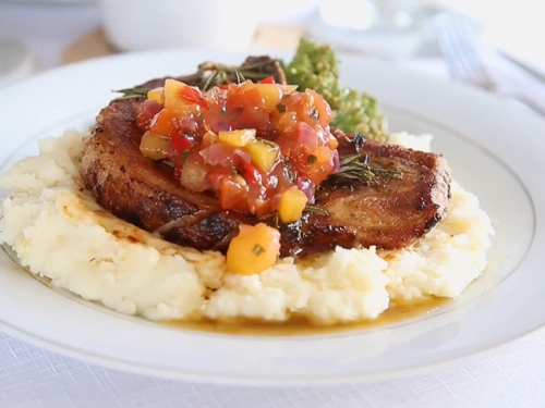 grilled ranch pork chops with peach jalapeno salsa recipe
