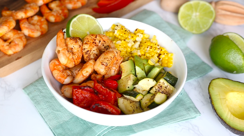 grilled shrimp and vegetable bowl recipe