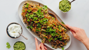 mujadara (lentils and rice with caramelized onions) recipe