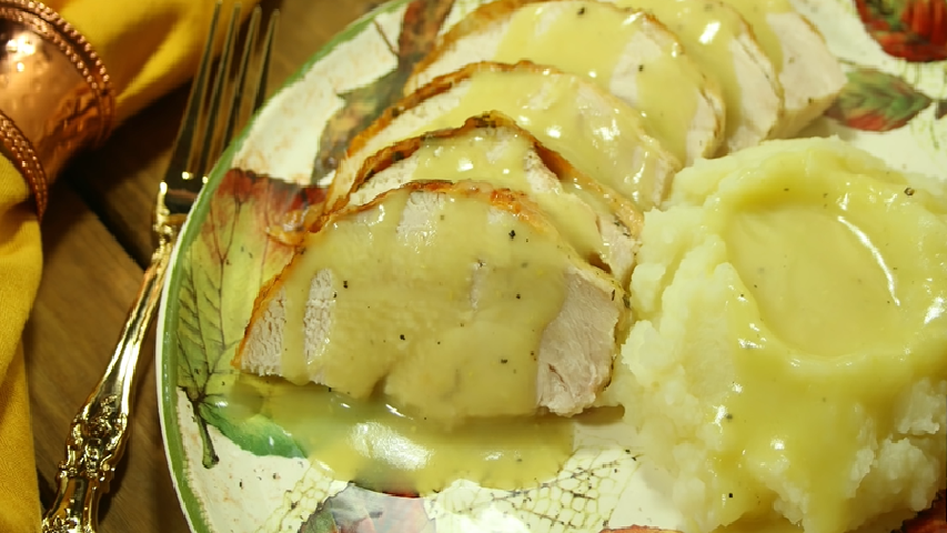 one pan juicy herb roasted turkey & potatoes with gravy recipe