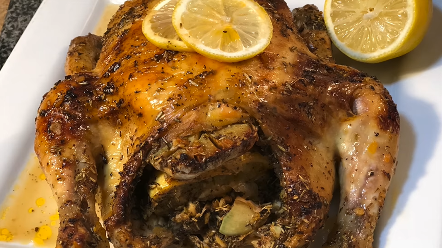 peppered cornish hens and asparagus with lemon and marjoram recipe