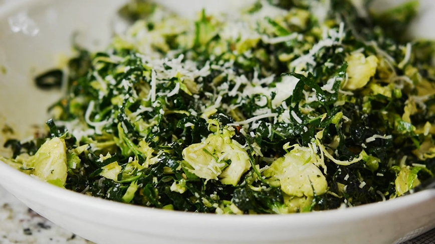 raw kale and brussels sprouts salad recipe