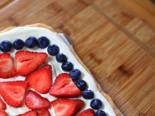 red white + blue fruit pizza recipe