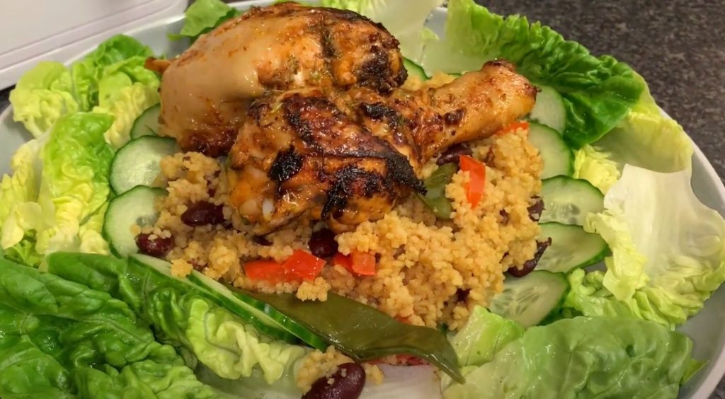 Roast Chicken with Harissa and Couscous Recipe