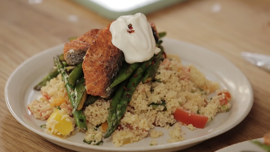 roast salmon with couscous crust recipe