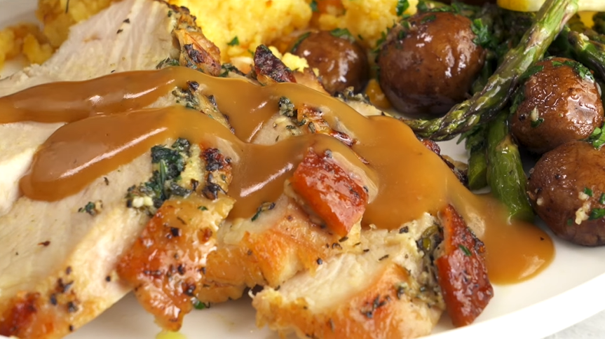 roast turkey with creamy mustard gravy recipe