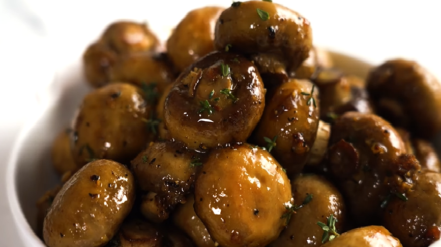 roasted garlic butter mushrooms recipe