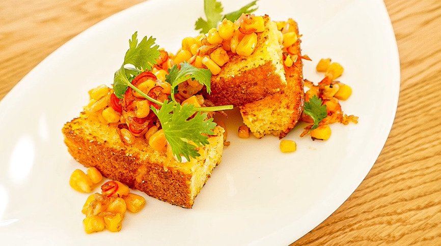 savory cornbread with cheddar and thyme recipe