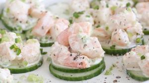 shrimp salad on cucumber slices recipe