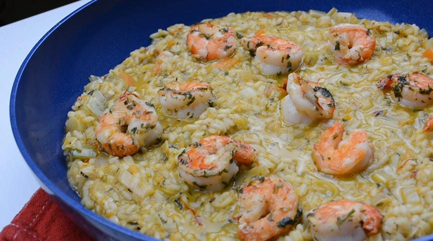 shrimp scampi with parmesan risotto recipe