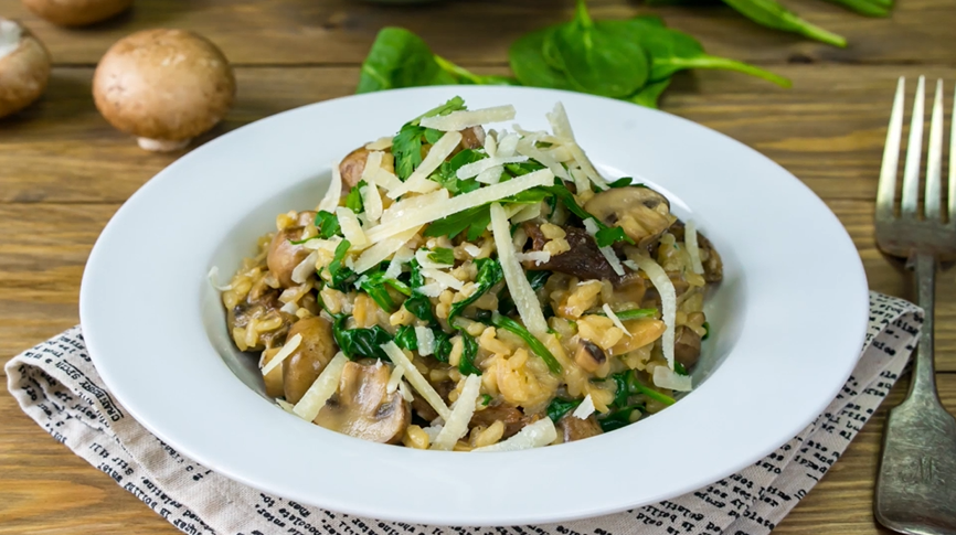 spinach and porcini-mushroom risotto recipe