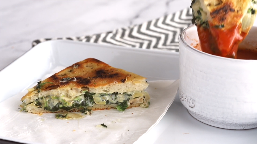 spinach artichoke grilled cheese recipe