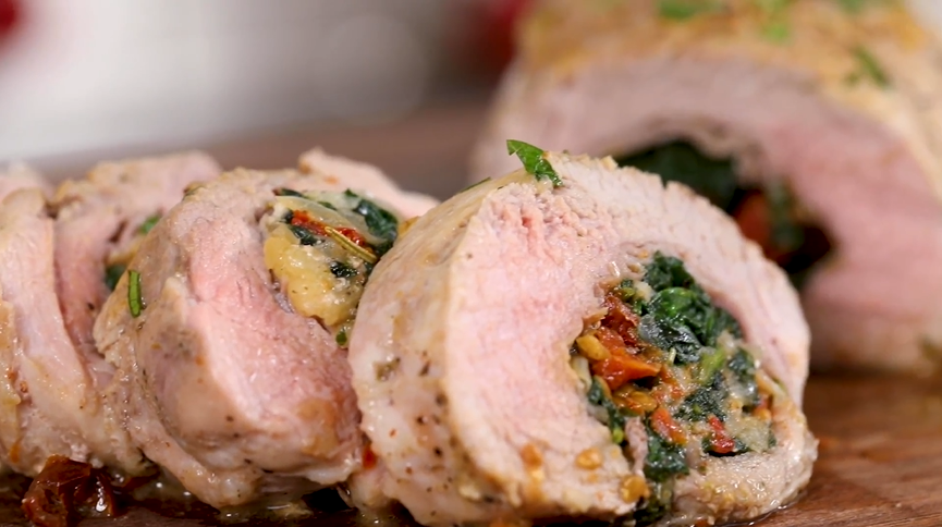 spinach prosciutto and mozzarella stuffed pork recipe