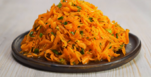 spiralized carrot salad with lemon and dijon recipe