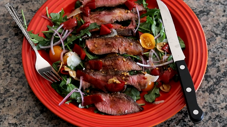 steak salad with arugula and parmesan cheese recipe