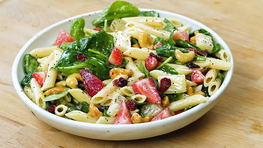 strawberry spinach pasta salad recipe